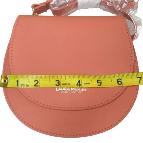 Laura Mercier Coral Pink Purse Crossbody Makeup Bag 6'' x 7'' NWT - Picture 10 of 11